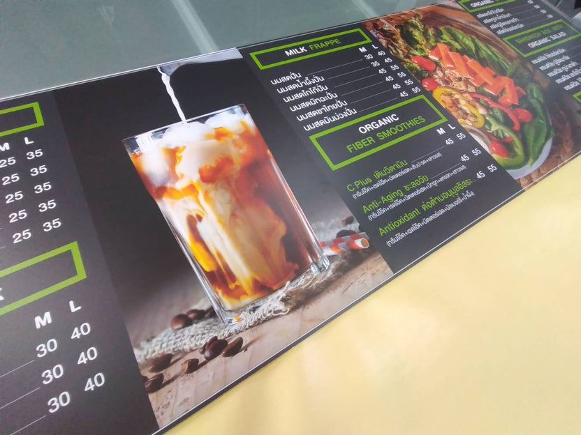 ป้ายร้านกาแฟ ป้ายเมนู ป้ายราคา - Octopus Media Solutions