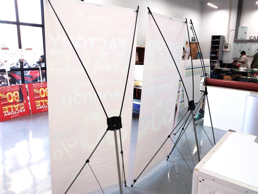 X-Stand หรือ X-Banner ป้ายตั้งราคาถูก ราคาประหยัด ขาตั้งแข็งแรง จัดเก็บสะดวก ขาตั้งป้ายไวนิล ขาตั้งเกรด A 80*180