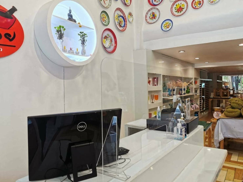 ฉากกั้นอะคริลิคใส ฉากกั้นโควิคสำเร็จรูปและแบบสั่งทำพิเศษ กล่องกันเชื้อ กล่องอะคริลิคตรวจเชื้อ