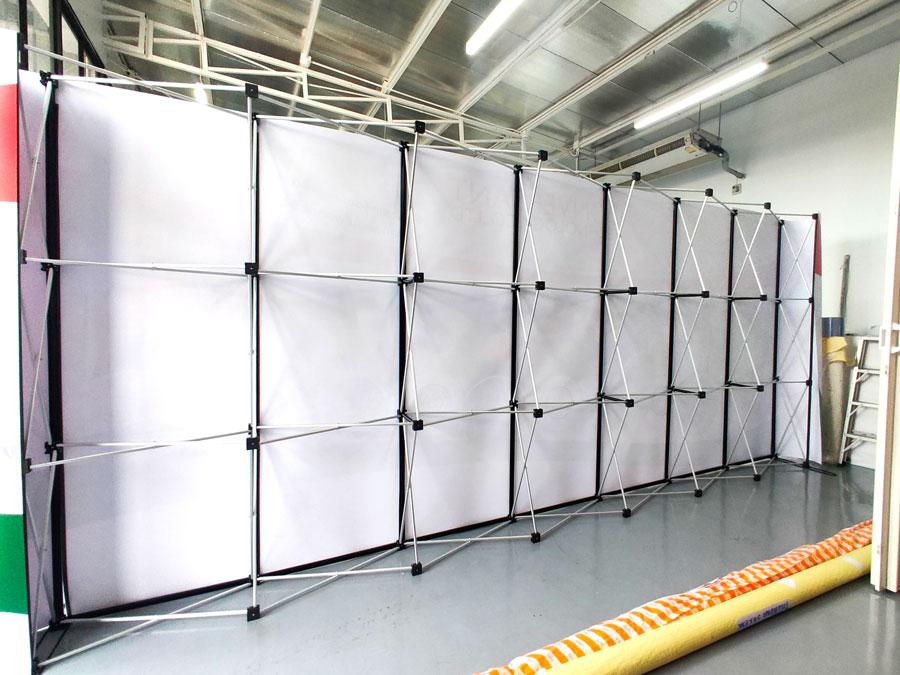 Backdrop โครงแบ็คดรอป ขนาด 3x7 ช่อง สำเร็จรูป สูง 230 cm โครงอลูมีเนียม บูธแสดงสินค้า พับเก็บได้ ขนย้ายสะดวก ราคาถูก