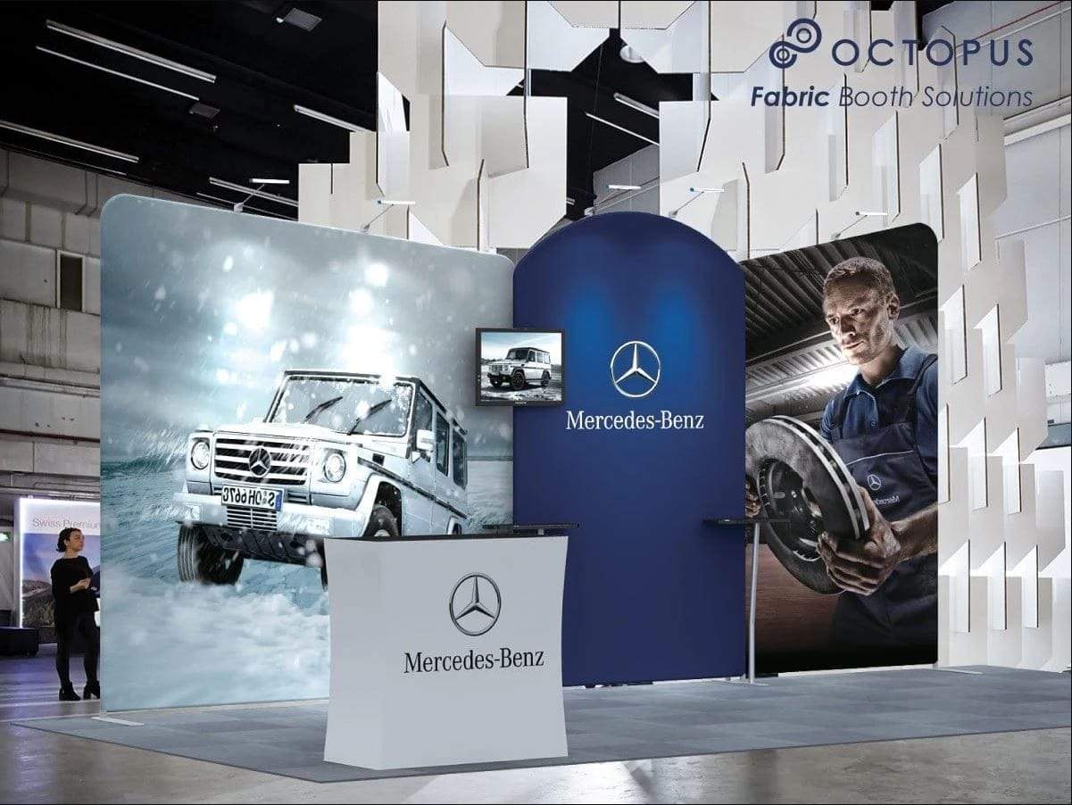 แบ็คดรอปผ้า สำเร็จรูป Fabric Backdrop Wall Curve C PLus แบคดรอปผ้า โค้ง