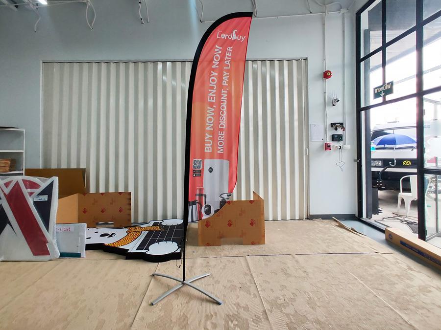 ธงปีกนก Beach Flag ธงทะเล ป้ายธงปีกนก ราคาถูก ธงญี่ปุ่น พิมพ์ด้านเดียว เสาธงญี่ปุ่น