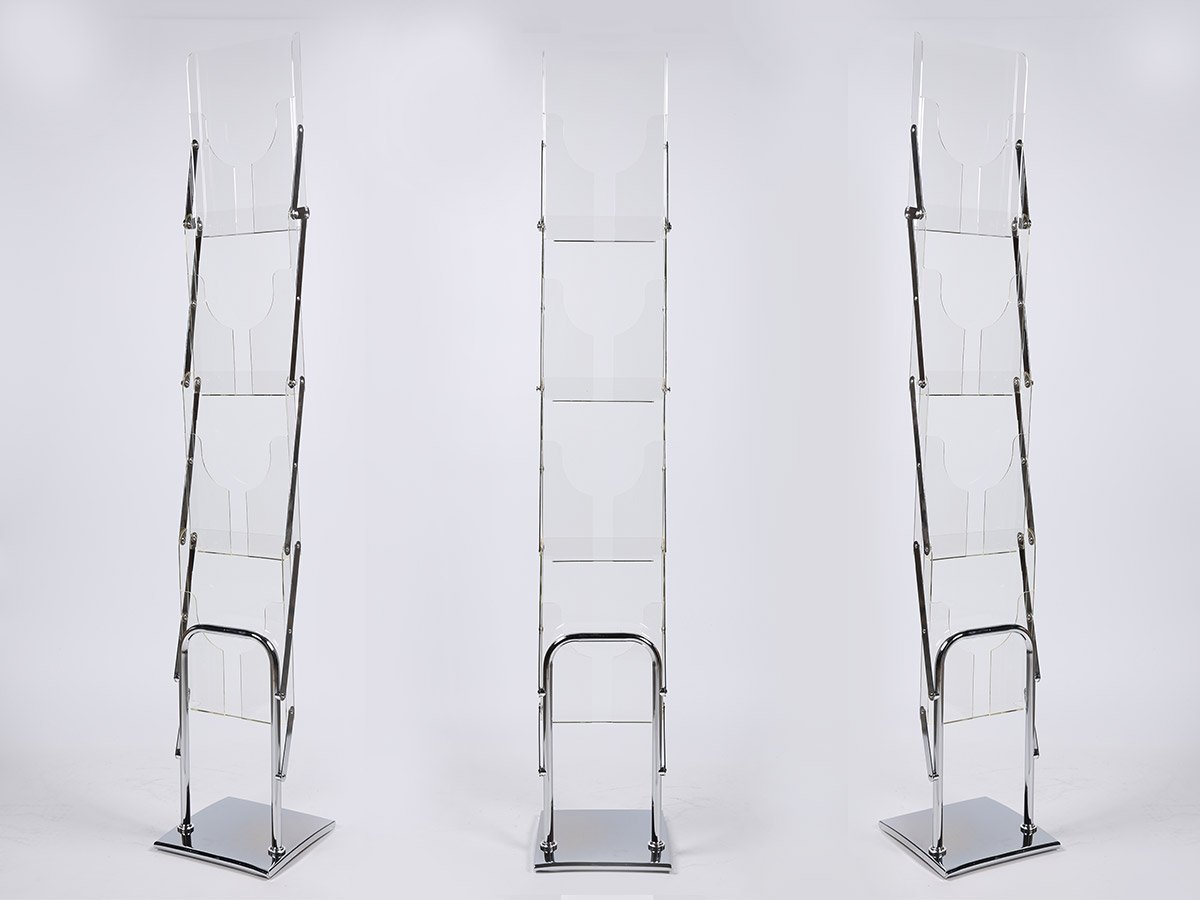 ชั้นวางโบรชัวร์ กรุงเทพ สำหรับออกบูธ แข็งแรง ทรงตัวดี ราคาถูก เชลล์วางใบปลิว