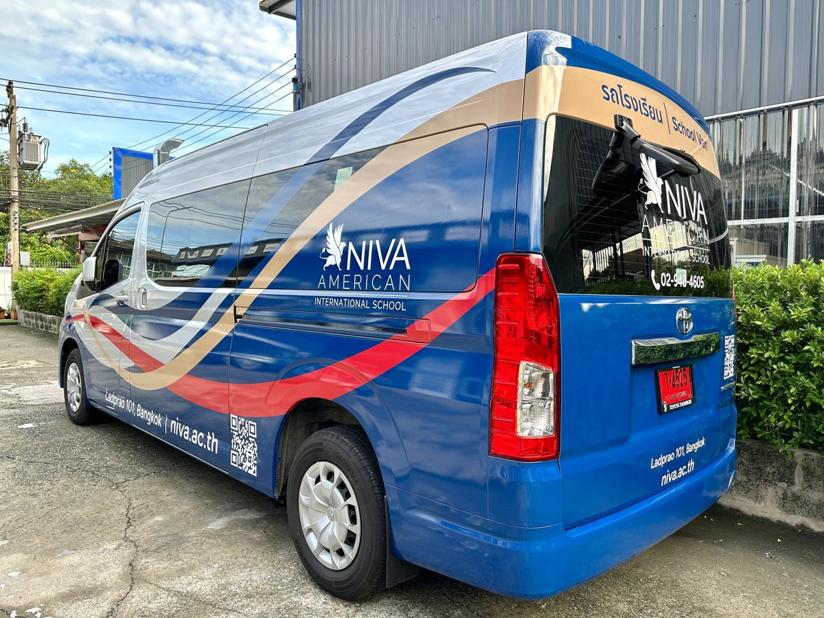 สติ๊กเกอร์ติดรถตู้ Van Wrap Sticker พิมพ์คมชัด วัสดุทนทาน เหมาะสำหรับโฆษณา โปรโมชัน และตกแต่งรถเพื่อสร้างเอกลักษณ์