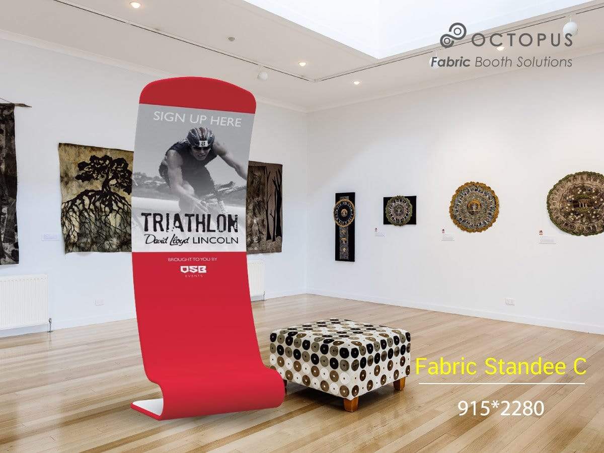 ป้ายตั้งพื้นแบบผ้า Fabric Stand น้ำหนักเบา พิมพ์คมชัด โครงสร้างแข็งแรง เหมาะสำหรับงานอีเวนต์ บูธแสดงสินค้า และโปรโมชัน