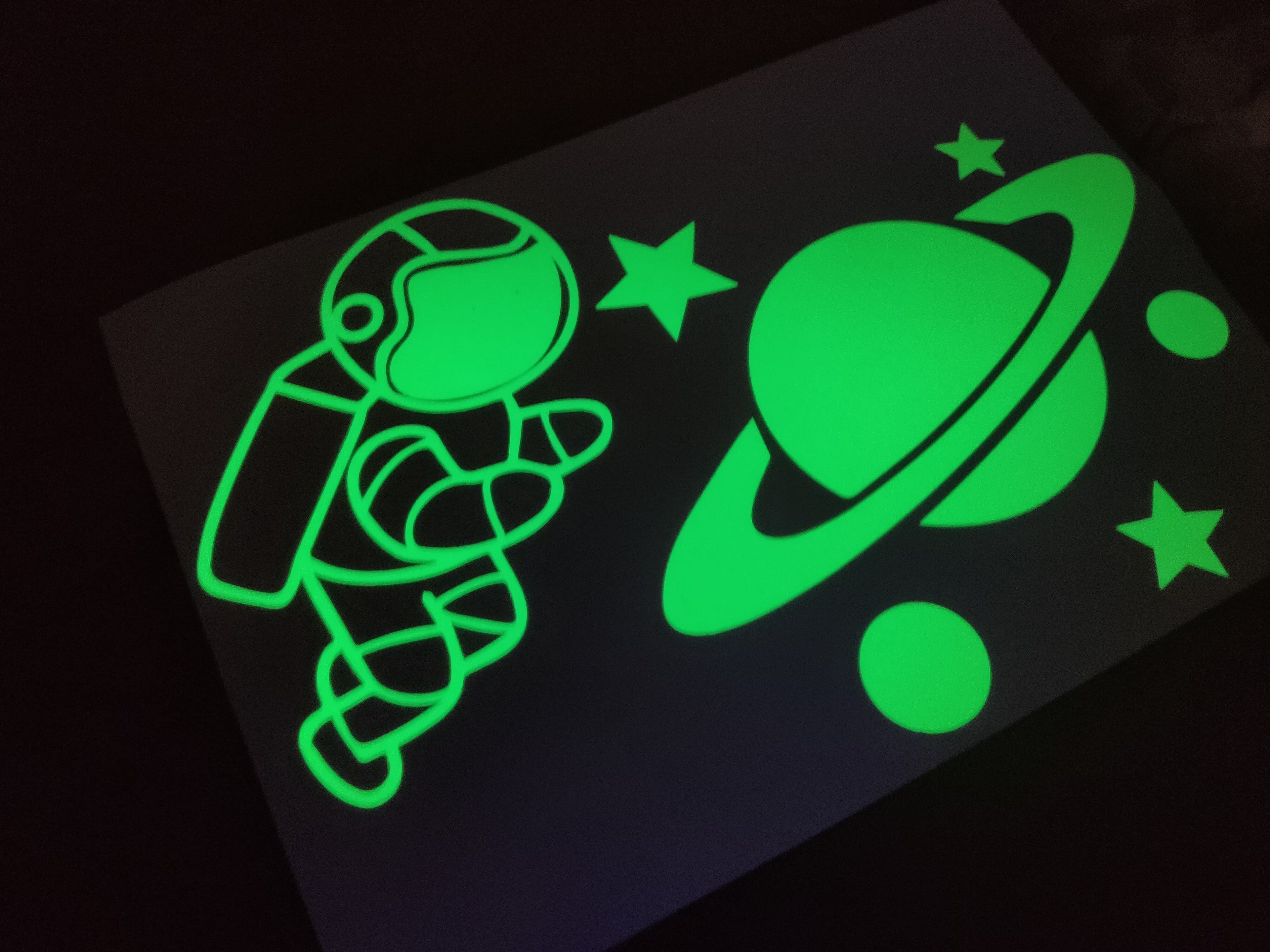 สติ๊กเกอร์เรืองแสง พรายน้ำ Glow in the Dark Sticker มองเห็นชัดในที่มืด เหมาะสำหรับงานตกแต่ง ป้ายความปลอดภัย และงานดีไซน์