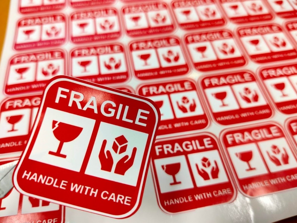 5in x 3in Fragile Handle With Care Sticker Vinyl Sign Decal Box