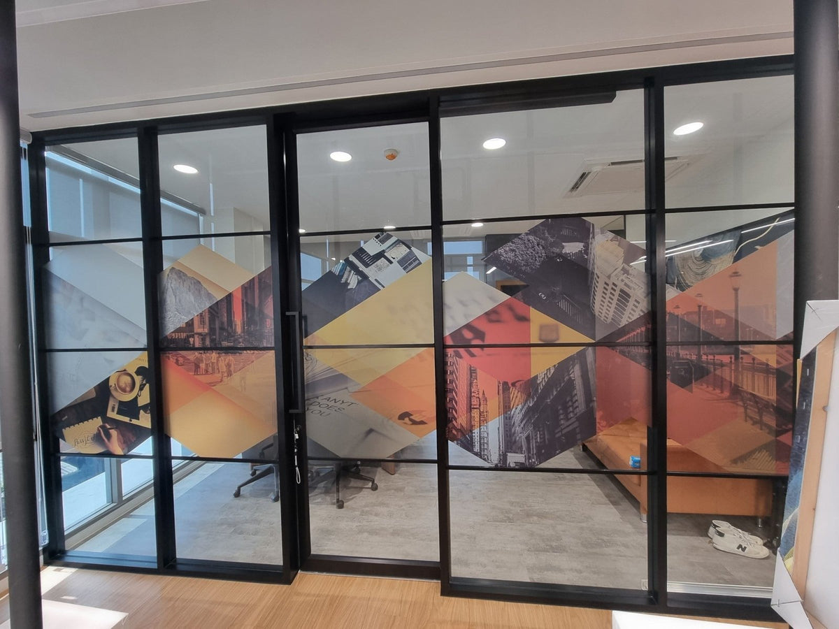 สติ๊กเกอร์ฝ้า พิมพ์อิงค์เจ็ท ติดกระจก ลวดลายสวยงาม กันแสง เหมาะสำหรับออฟฟิศและร้านค้า