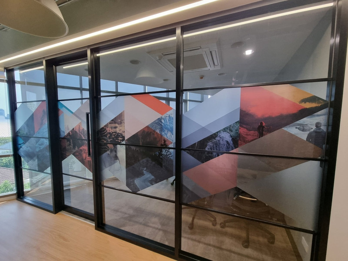 สติ๊กเกอร์ฝ้า พิมพ์อิงค์เจ็ท ติดกระจก ลวดลายสวยงาม กันแสง เหมาะสำหรับออฟฟิศและร้านค้า