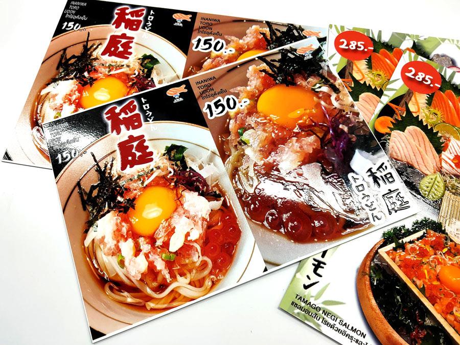 ป้ายเมนูอาหาร ป้ายราคา สำหรับติดผนังและตั้งโต๊ะ พิมพ์คมชัด ใช้งานสะดวก เหมาะสำหรับร้านอาหาร คาเฟ่ และร้านค้า