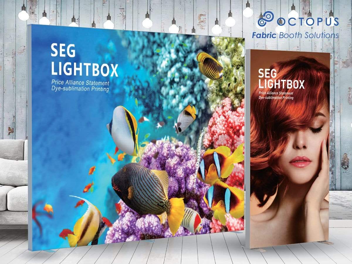 ป้ายไฟตั้งแบบผ้าสำเร็จรูป ป้ายไฟผ้า LED ฉากแบคดรอปผ้าแบบมีไฟ อุปกรณ์จัดนิทรรศการ