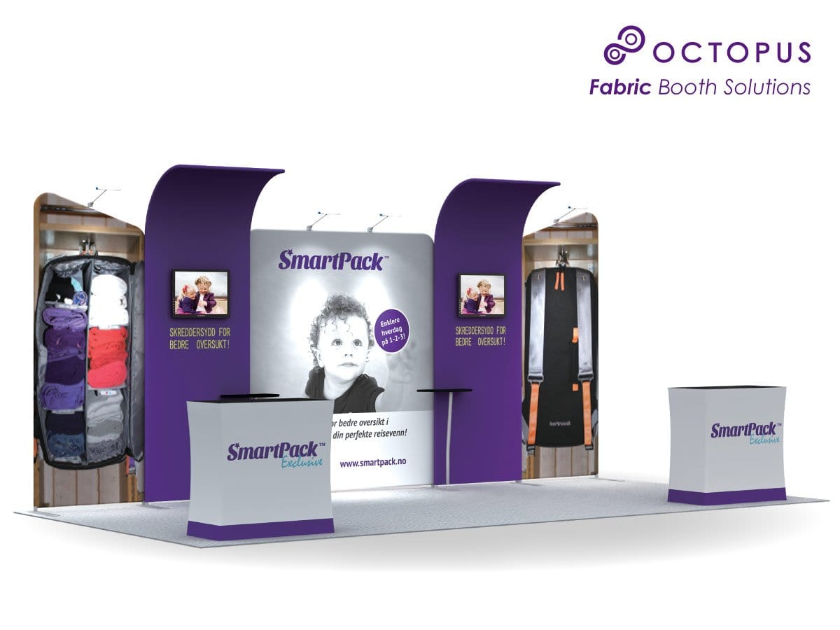 ชุดจัดบูธสำเร็จรูป บูธผ้าสำเร็จรูป แบคดรอปผ้าสำเร็จรูป Booth Solution Elegant A