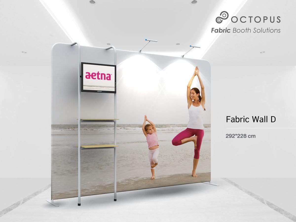 Backdrop แบ็คดรอปผ้า สำเร็จรูป โครงอลูมิเนียม  Fabric Backdrop Wall Curve C