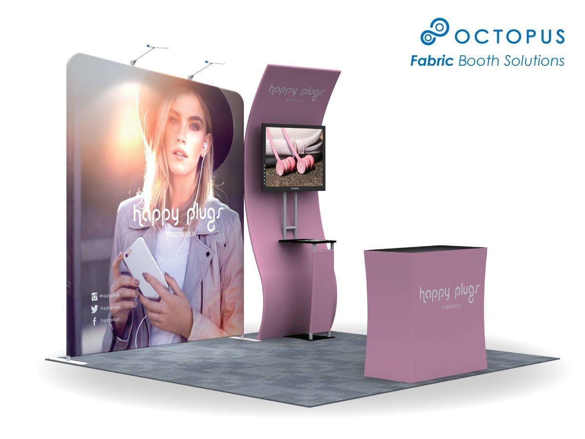 ชุดจัดบูธสำเร็จรูป บูธผ้าสำเร็จรูป แบคดรอปผ้าสำเร็จรูป Booth Solution Icon B