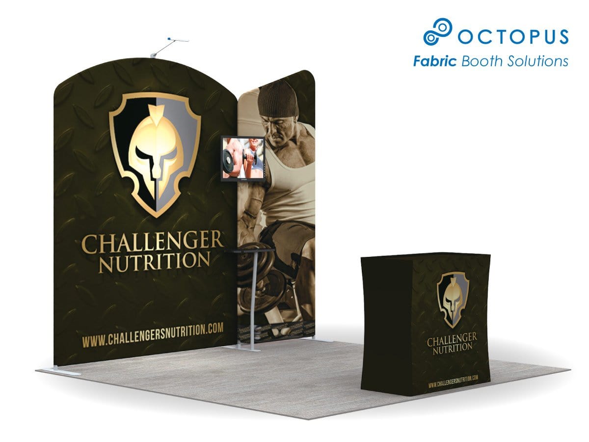 ชุดจัดบูธสำเร็จรูป บูธผ้าสำเร็จรูป แบคดรอปผ้าสำเร็จรูป Booth Solution Icon C