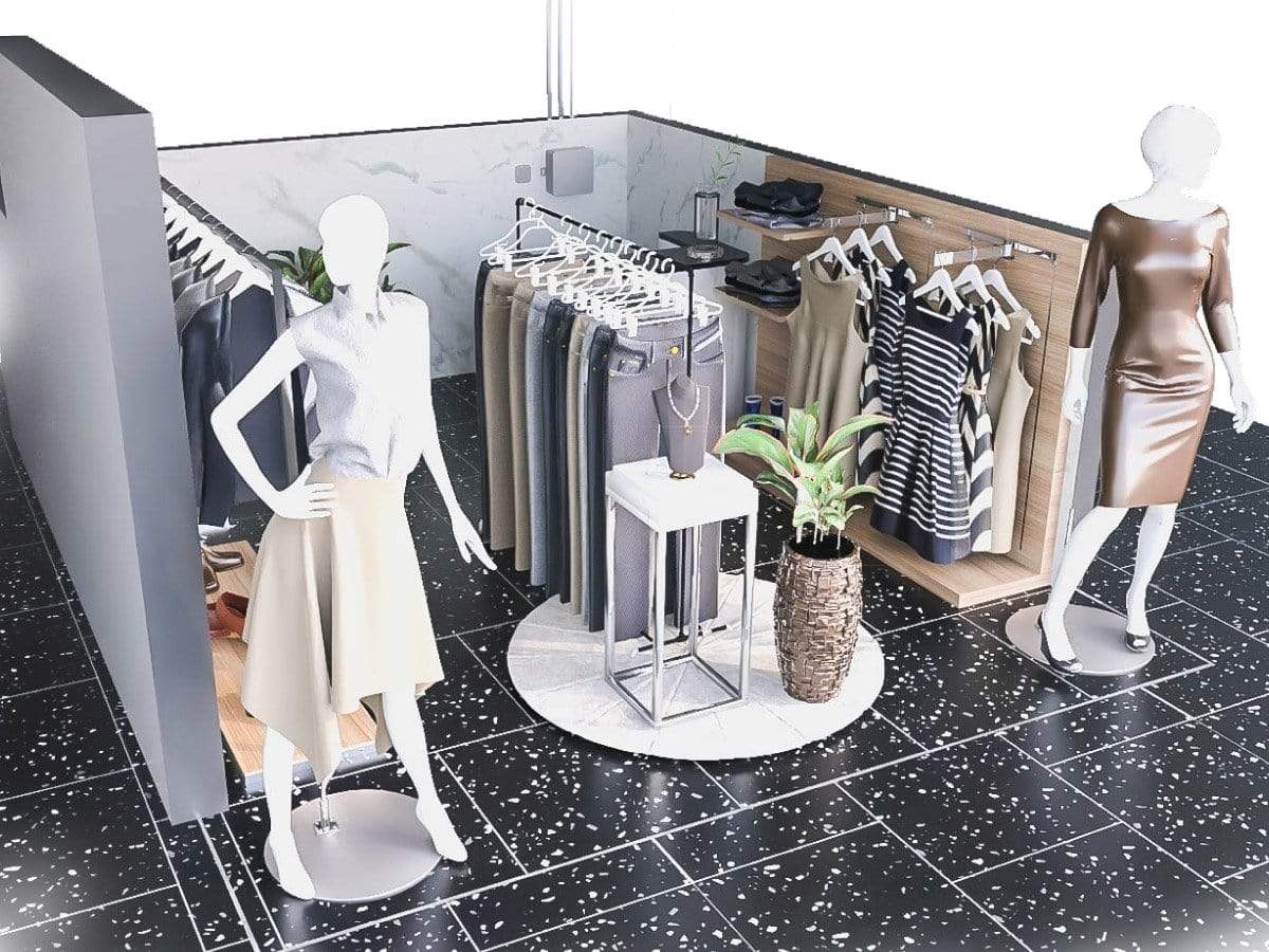 ออกแบบภาพ 3 มิติ ออกแบบบูธ ร้านขายเสื้อผ้า ภาพตัวอย่าง ชอป ร้านขายเสื้อผ้า ดีไซน์ ออกแบบ พร้อมตกแต่ง