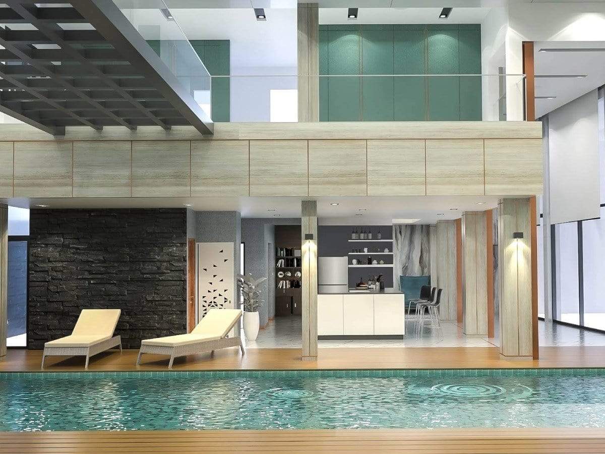 ออกแบบภาพ 3 มิติ ออกแบบสระ indoor ภาพตัวอย่าง บ้าน สระว่ายน้ำ indoor ดีไซน์ ออกแบบ พร้อมตกแต่ง