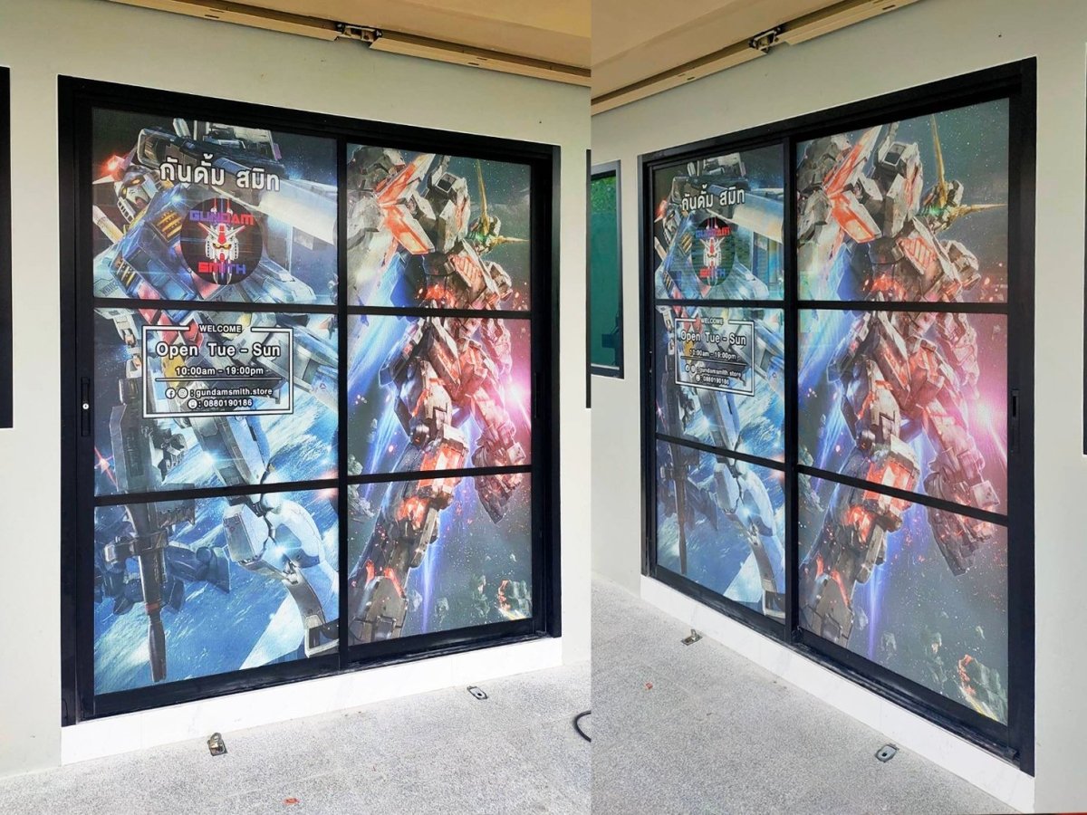 สติ๊กเกอร์ไดคัท และสติ๊กเกอร์ติดกระจกหน้าร้าน พิมพ์คมชัด สีสวยทนทาน เหมาะสำหรับงานตกแต่งร้านค้า โปรโมชัน และโฆษณา