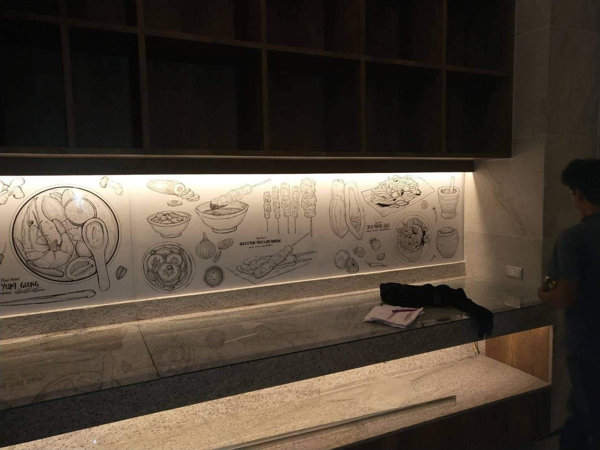 สติกเกอร์ติดตกแต่งกระจกร้าน ฉลุลาย sticker ลายสวยๆ ติดผนัง ฝ้าตกแต่งกระจก ที่กั้นร้าน