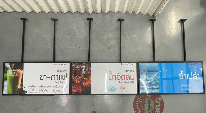 ป้ายเพดาน แขวนจากเพดาน น้ำหนักเบา พิมพ์คมชัด เหมาะสำหรับห้างสรรพสินค้า ร้านค้า และงานอีเวนต์