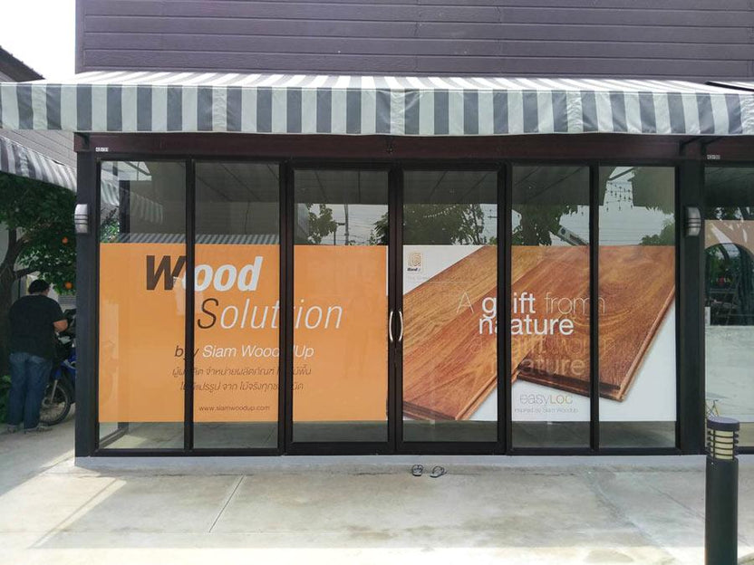 สติ๊กเกอร์ซีทรู See-through One Way Vision มองทะลุจากด้านในได้ พิมพ์คมชัด เหมาะสำหรับติดกระจกอาคารและรถยนต์