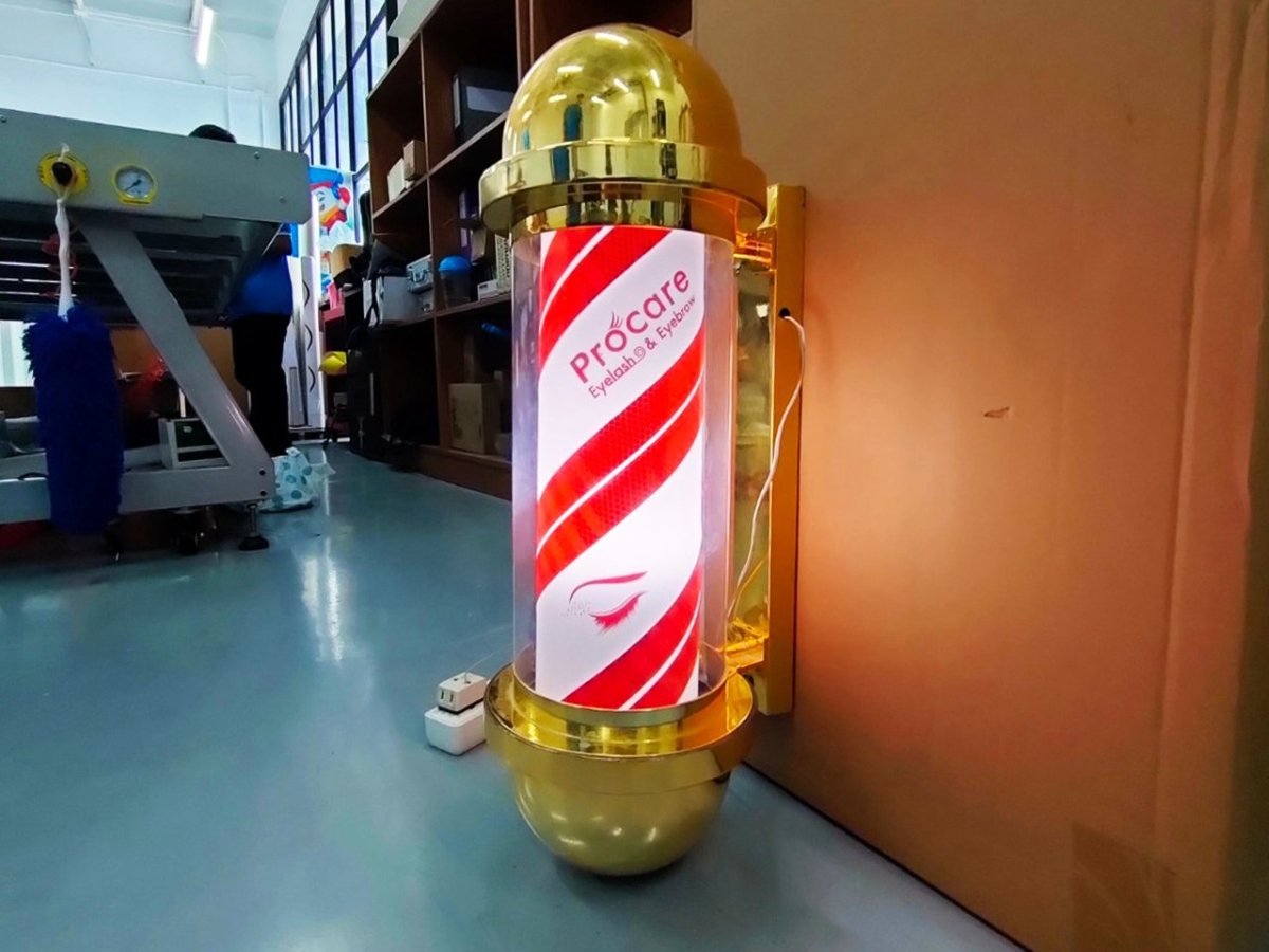 ป้ายไฟร้านเสริมสวย ป้ายไฟหมุน - Octopus Media Solutions