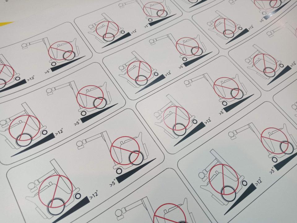 สติ๊กเกอร์ฉลากสินค้ากันน้ำขาวด้าน สติกเกอร์แปะเครื่อง สัญลักษณ์ความปลอดภัย sticker Label แปะฉลากสินค้า