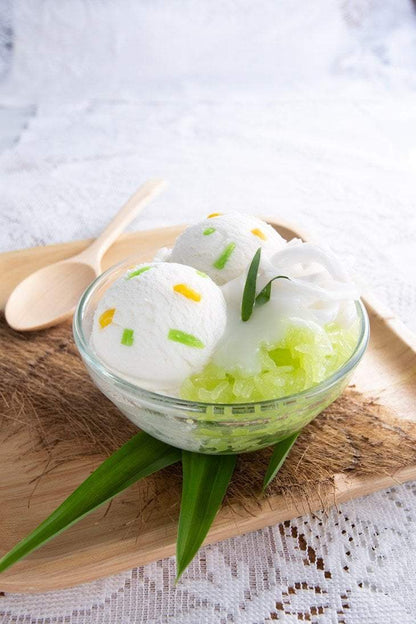 ถ่ายภาพอาหาร (Food & Menu) food stylist green sweet sticky rice with coconut ice cream