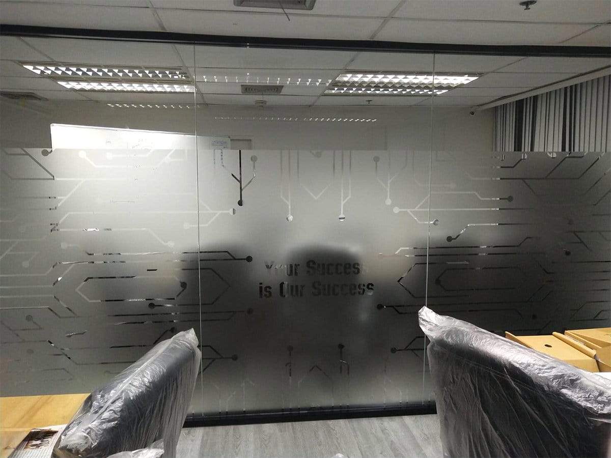 บริการรับลอกและติดฟิล์มฝ้า ฟิล์มขุ่น สติ๊กเกอร์ฝ้าขุ่น ตัด ฉลุ ลวดลาย รับติดสติ๊กเกอร์ฝ้า