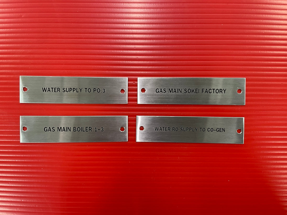 ป้ายสแตนเลสกัดกรด โลโก้บริษัท Etched Metal Sign ป้ายกัดกรดสแตนเลส SS304 ป้ายชื่อบริษัทสแตนเลส กัดกรดลงสี