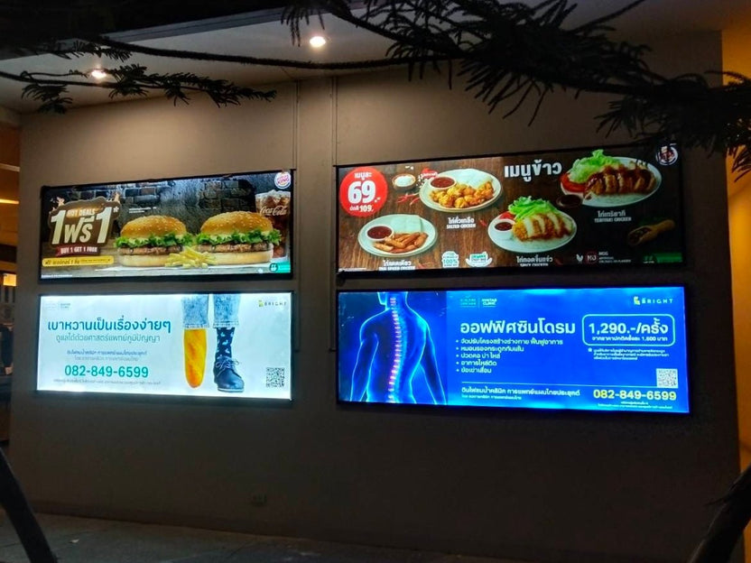 ป้ายไฟ LED Slim Lightbox ป้ายกรอบไฟแบบบาง ดีไซน์ทันสมัย สว่างคมชัด เหมาะสำหรับป้ายโฆษณา หน้าร้าน และงานโปรโมชัน