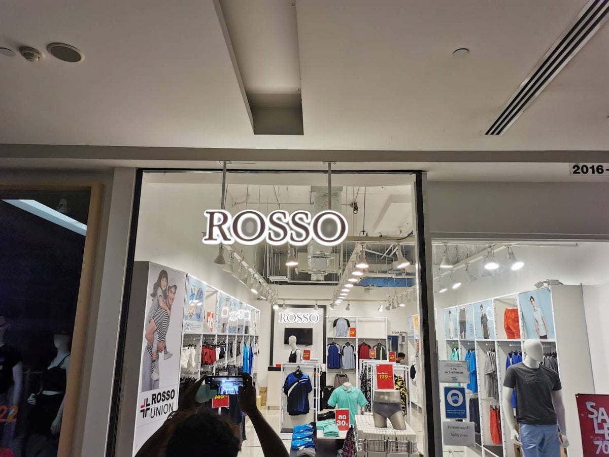 ป้ายอักษรไฟออกหลัง ติดเหนือกันสาด แสงไฟสวยหรู โดดเด่นชัดเจน เหมาะสำหรับร้านค้า บริษัท และอาคารที่ต้องการความสะดุดตา