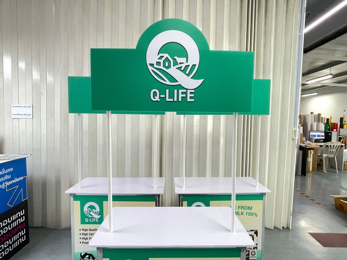 โต๊ะ เคาน์เตอร์ โต๊ะชวนชิม Promotion Counter น้ำหนักเบา ถอดประกอบง่าย เหมาะสำหรับงานอีเวนต์ โปรโมชัน และออกบูธ