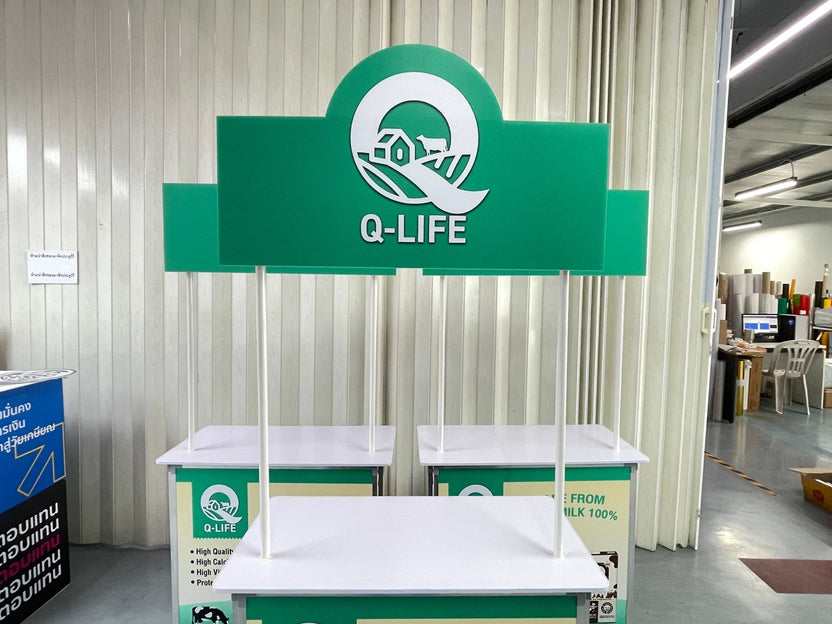 โต๊ะ เคาน์เตอร์ โต๊ะชวนชิม Promotion Counter น้ำหนักเบา ถอดประกอบง่าย เหมาะสำหรับงานอีเวนต์ โปรโมชัน และออกบูธ