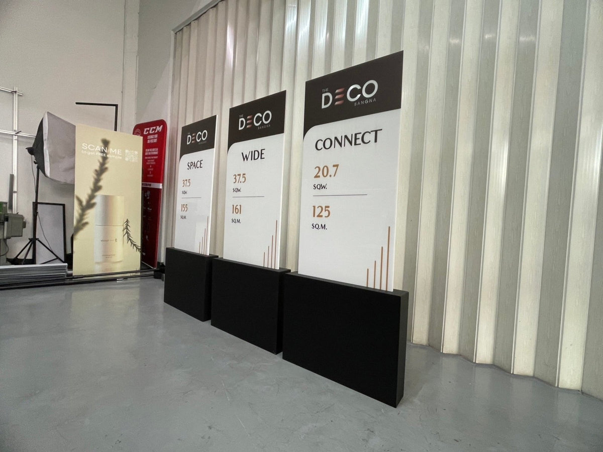 ป้ายตั้ง Totem ป้ายเสาบอกทาง เสาประชาสัมพันธ์ ดีไซน์สูงเด่น เหมาะสำหรับห้างสรรพสินค้าและอาคาร