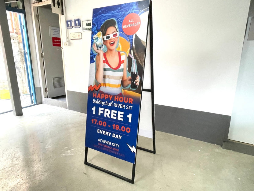 ป้ายประชาสัมพันธ์ และป้ายตั้งพื้น พิมพ์คมชัด แข็งแรง เหมาะสำหรับงานอีเวนต์ งานโฆษณา และประชาสัมพันธ์หน้าร้านหรือองค์กร