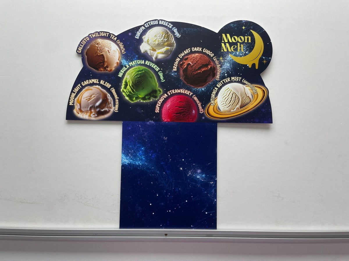 แผ่นเมนู พลาสติก HIP พลาสวูด แข็งแรง กันน้ำ พิมพ์คมชัด เหมาะสำหรับร้านอาหารและคาเฟ่