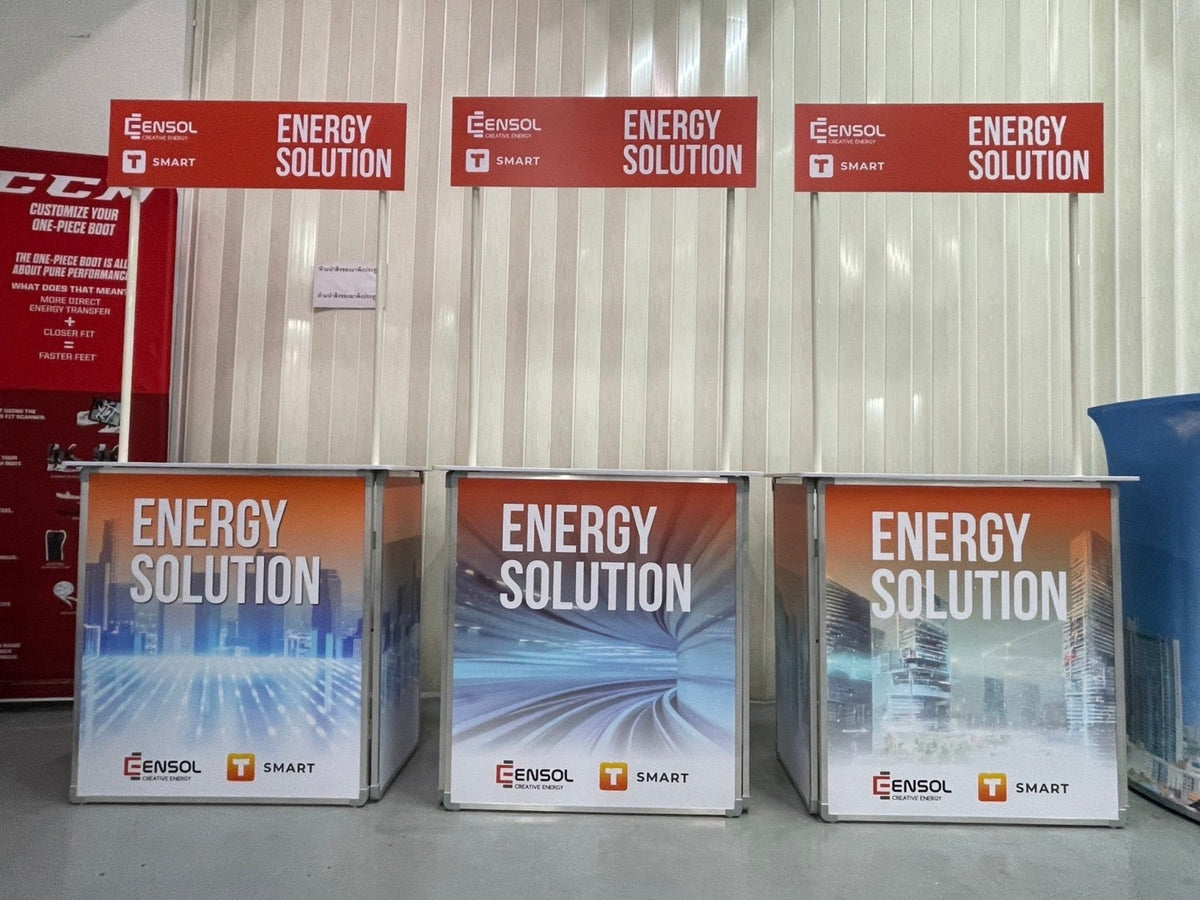 เคาน์เตอร์ลงทะเบียน โต๊ะลงทะเบียนสำเร็จรูป น้ำหนักเบา ประกอบง่าย เหมาะสำหรับงานอีเวนต์และออกบูธ