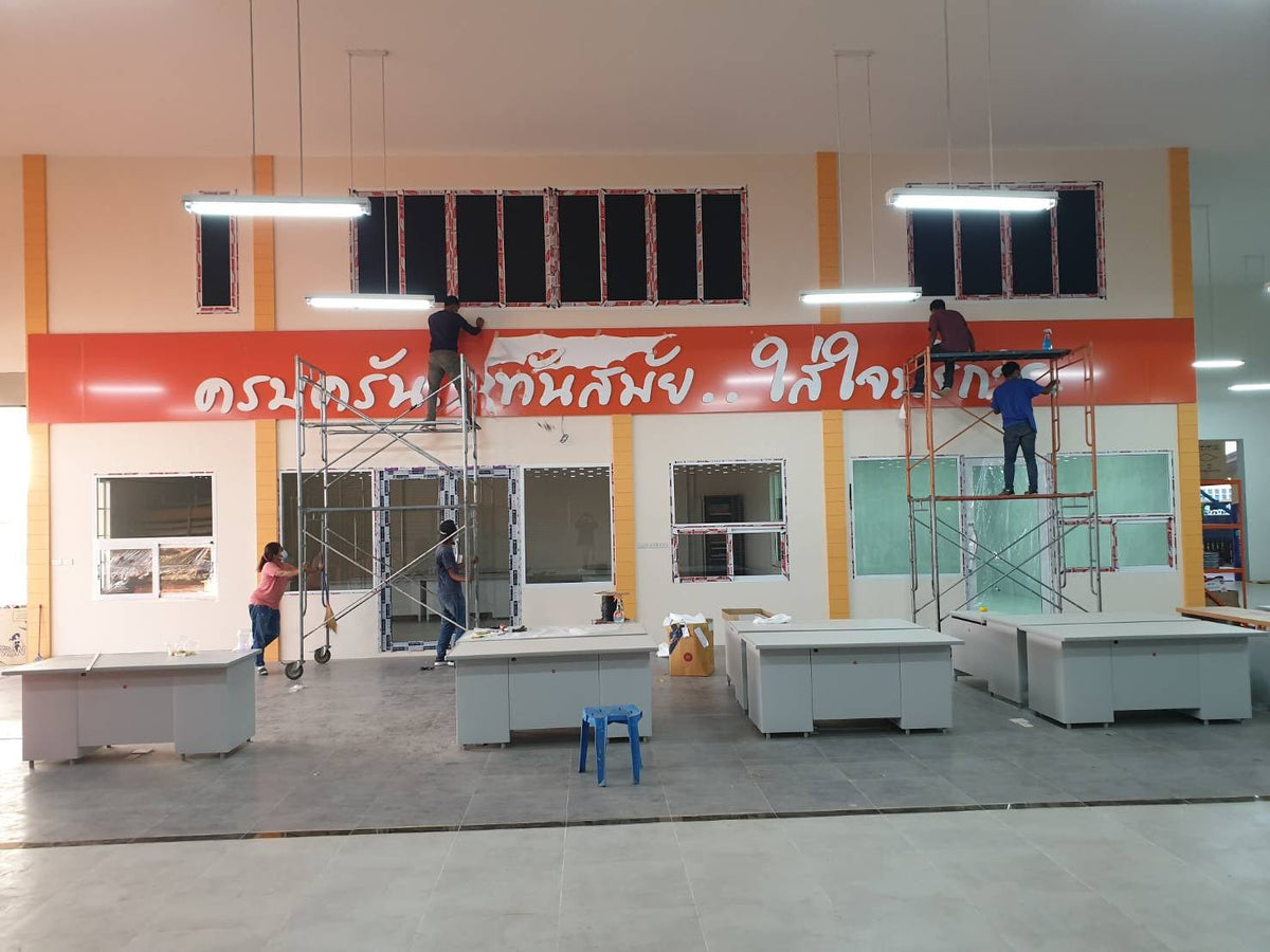 ป้าย Vision Mission แสดงวิสัยทัศน์และพันธกิจองค์กร พิมพ์คมชัด ดีไซน์สวย เหมาะสำหรับออฟฟิศ บริษัท โรงงาน และสถานศึกษา