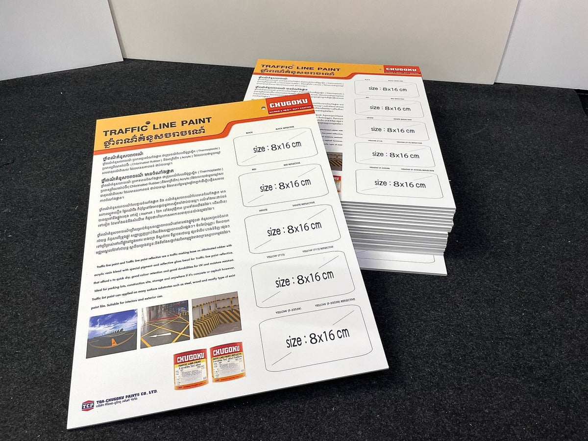 ป้ายพลาสวูด ติดสติ๊กเกอร์ สกรีนพิมพ์ยูวี พิมพ์คมชัด ทนแดดฝน แข็งแรง เหมาะสำหรับงานโฆษณา ป้ายร้าน และป้ายโปรโมชัน