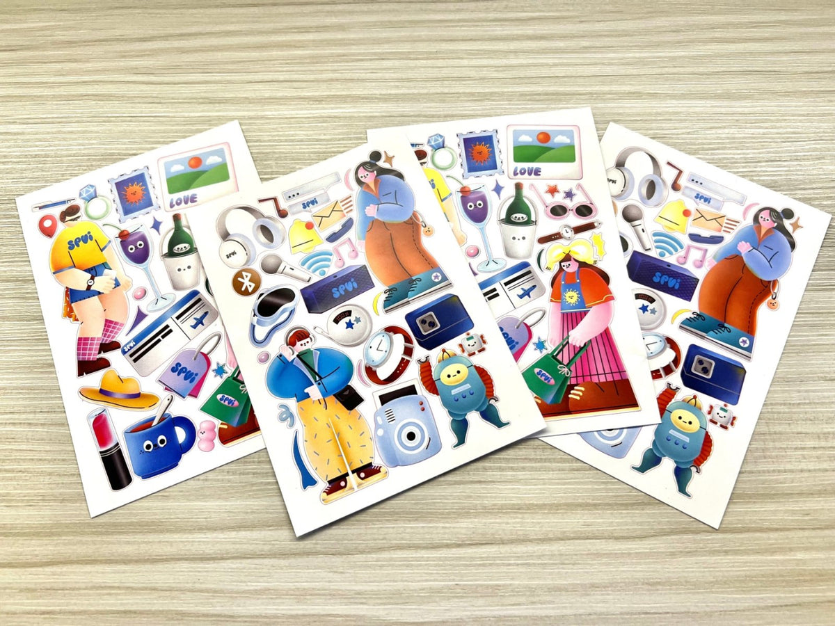 สติ๊กเกอร์ไดคัทลายการ์ตูน A5/A4 พิมพ์สีสด คมชัด เหมาะสำหรับของสะสม งานตกแต่ง และโปรโมชัน