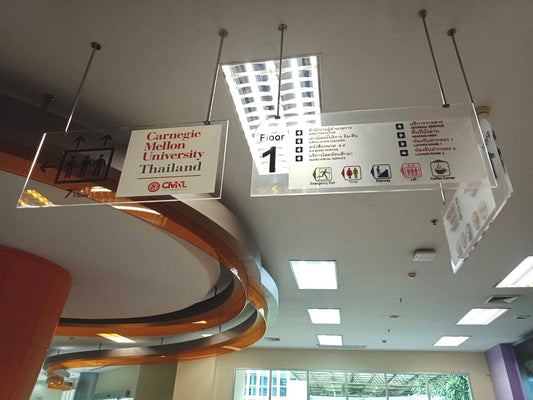 Directory signs inside the building