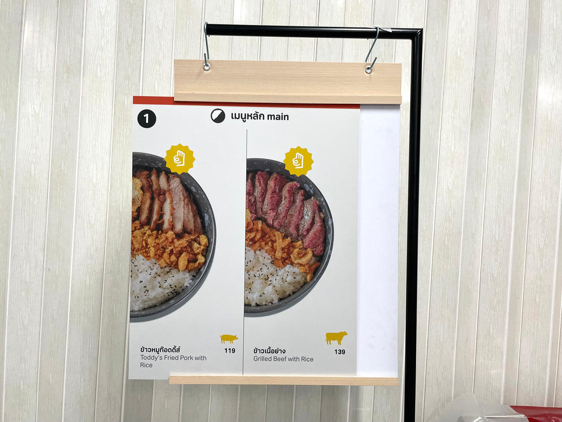 Signboard Menu Sticker Food menu signboard wall mount | stand | hang