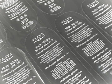 Clear stickers with white ink printing