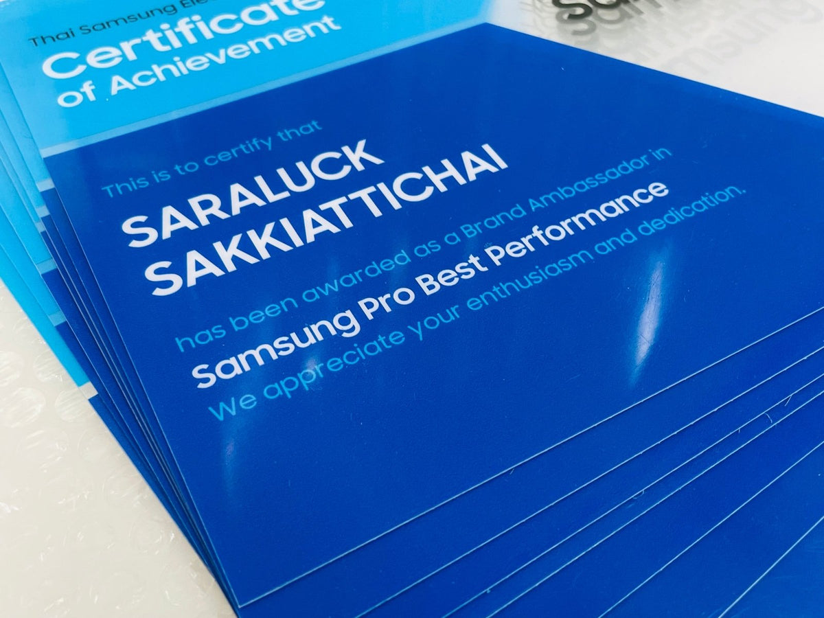 ใบประกาศนียบัตร Certificate พิมพ์คุณภาพสูง เหมาะสำหรับมอบรางวัล การศึกษา และงานองค์กร