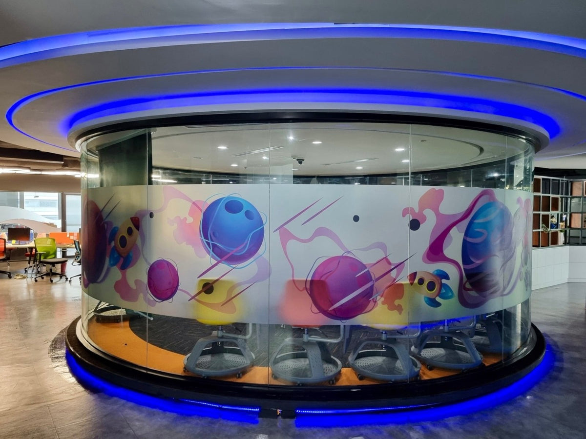 สติ๊กเกอร์ฝ้า พิมพ์อิงค์เจ็ท ติดกระจก ลวดลายสวยงาม กันแสง เหมาะสำหรับออฟฟิศและร้านค้า