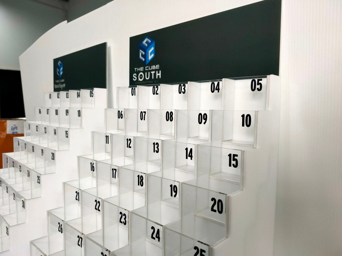 ชั้นวางบัตร กล่องใส่บัตร อะคริลิค โปร่งใส แข็งแรง เหมาะสำหรับออฟฟิศ ร้านค้า และงานแสดงสินค้า