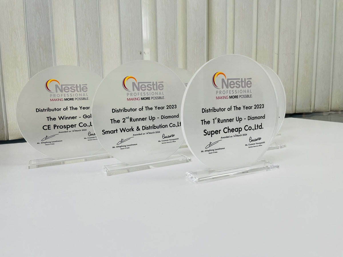 โล่รางวัล Acrylic Trophy Award อะคริลิคใส พิมพ์คมชัด ดีไซน์หรูหรา เหมาะสำหรับงานมอบรางวัล เกียรติยศ การแข่งขัน และงานองค์กร