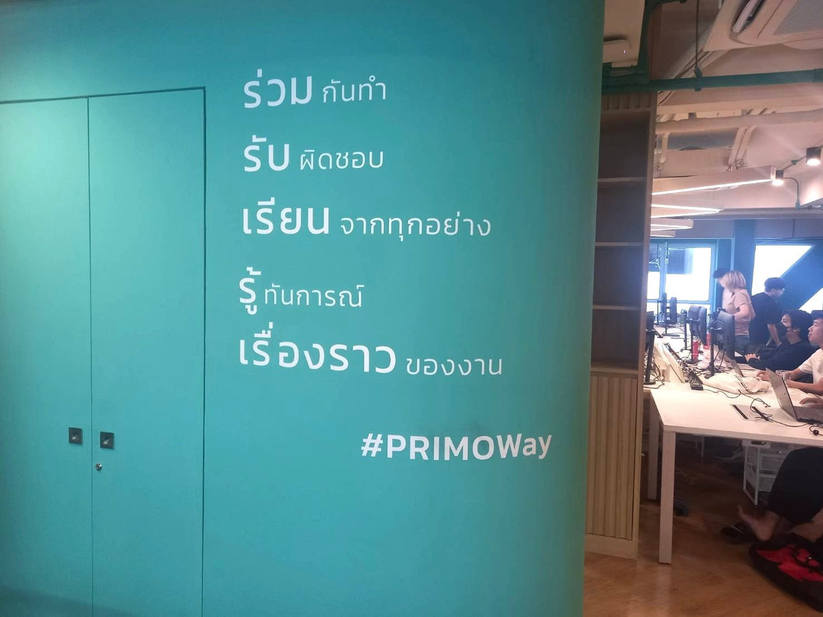 สติ๊กเกอร์ไดคัทติดผนัง พิมพ์คมชัด สีสดใส เหมาะสำหรับงานตกแต่งร้านค้า ออฟฟิศ และงานโฆษณา