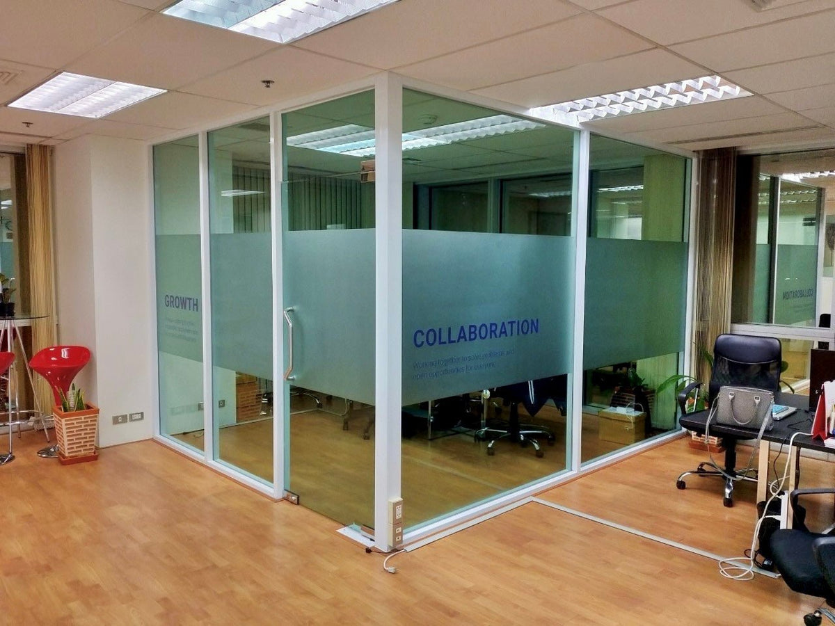 สติ๊กเกอร์ฝ้า พิมพ์อิงค์เจ็ท ติดกระจก ลวดลายสวยงาม กันแสง เหมาะสำหรับออฟฟิศและร้านค้า